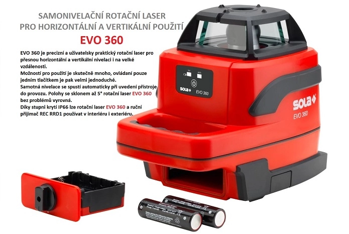 Samonivelační rotační laser Sola EVO 360