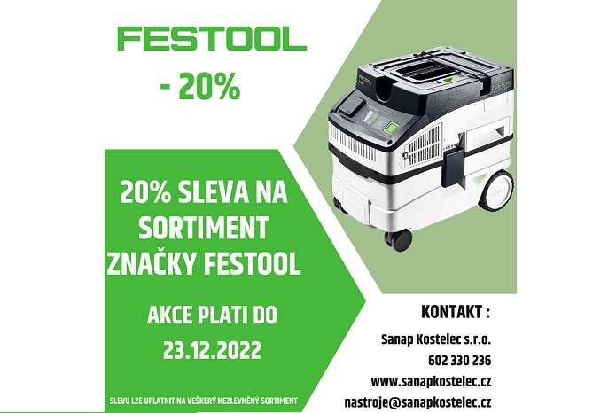 MIMOŘÁDNÁ SLEVA -20% NA FESTOOL